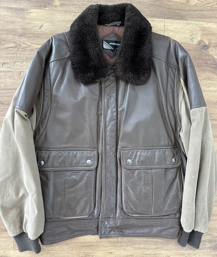 Vtg Members Only Leather BOMBER Jacket Mens 42 Flight Aviator Jacket Motorcycle - Picture 2 of 7