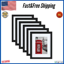 PEALSN 11x14 Picture Frame Set of 6 Display Pictures 8x10 with Mat or 11x14 Mat.