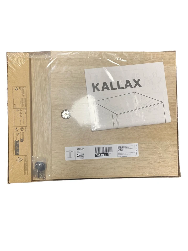 KALLAX Einsatz mit Tür, abschließbar, Farbe Eicheneff wlas, 33x33 cm mit Schloss - Bild 3 von 4
