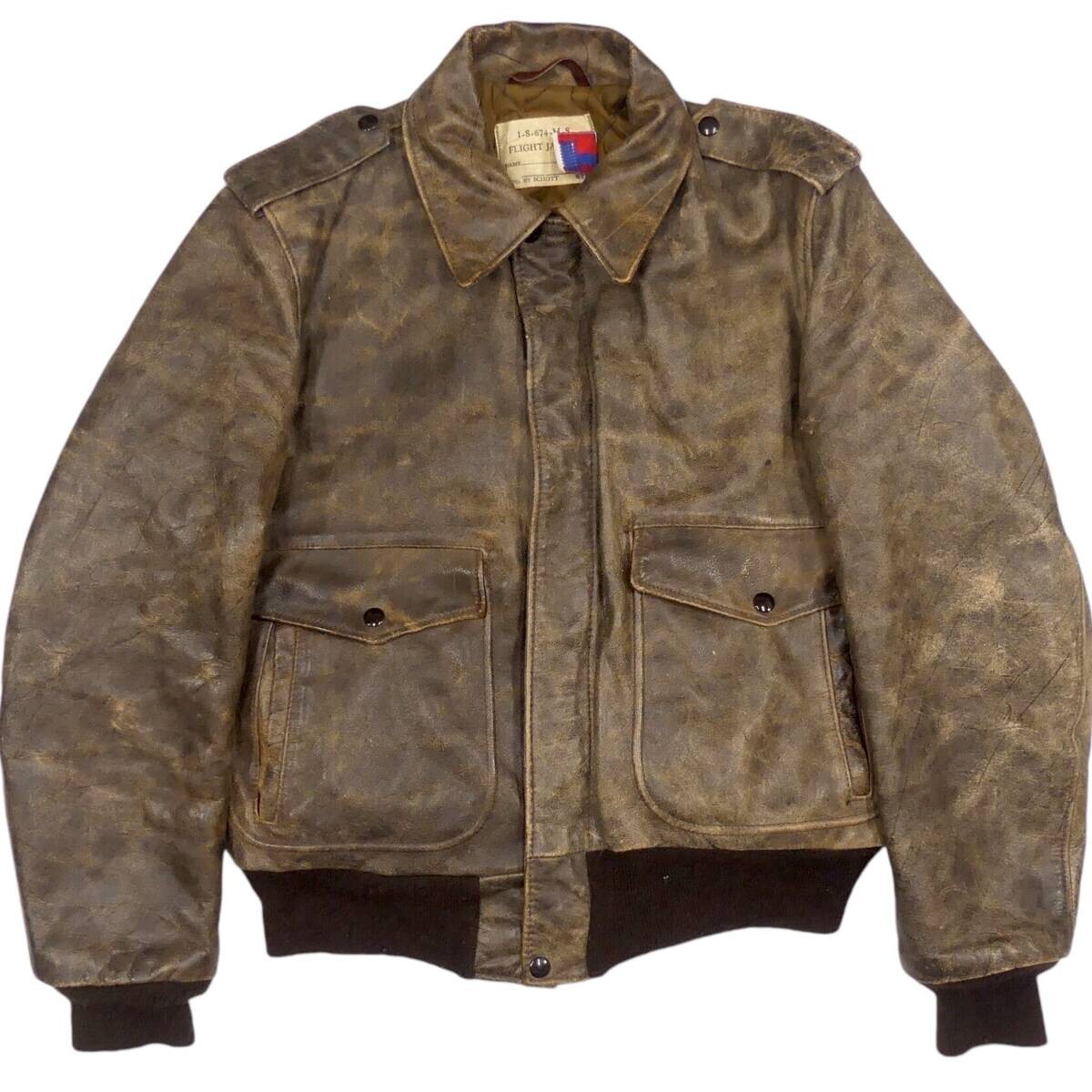 希少✨schott フライトジャケット　674MS ブラウン　38 SCHOTT IS 674 MS Leather Bomber Flight Jacket Brown I-S-674