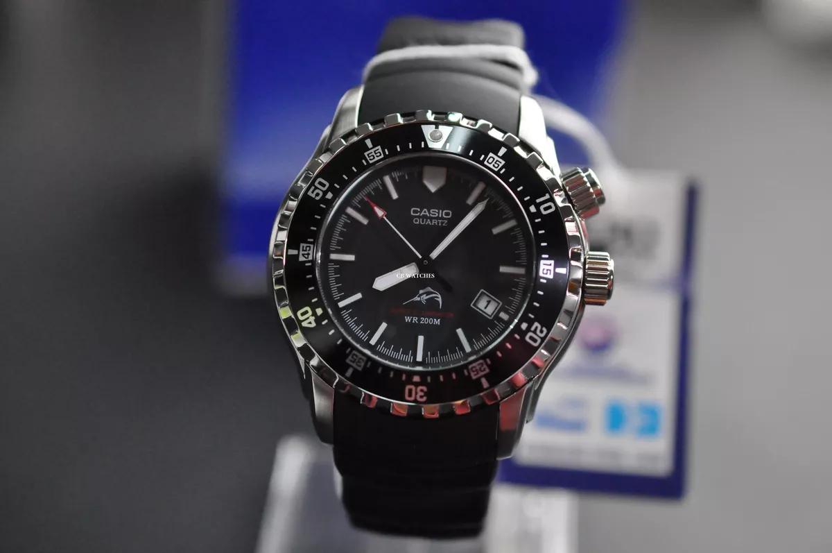 CASIO MDV-102-1AV Black Casual Sports Watch with Analog Dial Code and Resin Band
