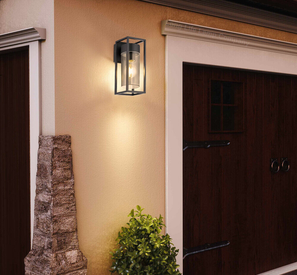 LED Rectangular Outdoor Wall Light Clear Metal Lantern Garden Wall Lamp  ZLC079 5055875575660 | eBay