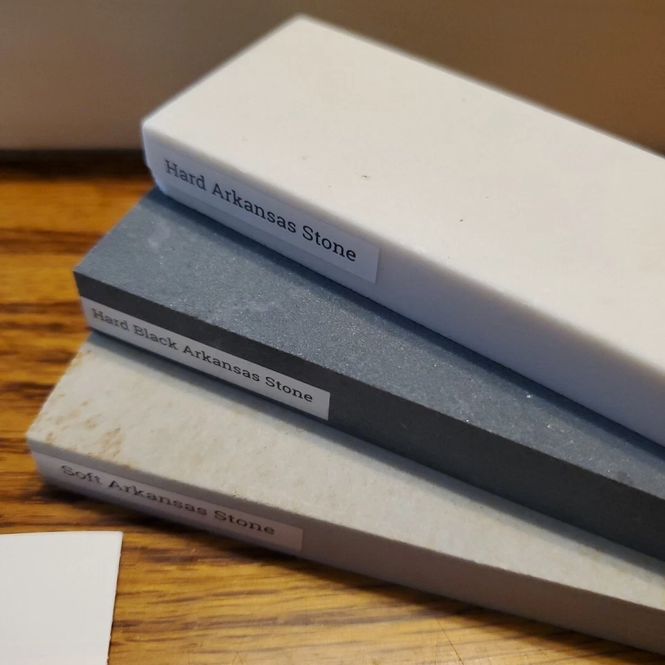 Kit de afilado de 3 piedras RH Preyda 6”x 2”x 1/2” duro negro, duro y blando Arkansas Foto 2 de 4
