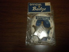 OFFICIAL BADGE SHERIFF WESTERN COWBOY sealed dime store toy vintage JAPAN blue