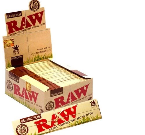 RAW SPORTS RAW ORGANIC HEMP KING SIZE Slim Genuine Rolling Paper Cigarette 1-50 Booklets