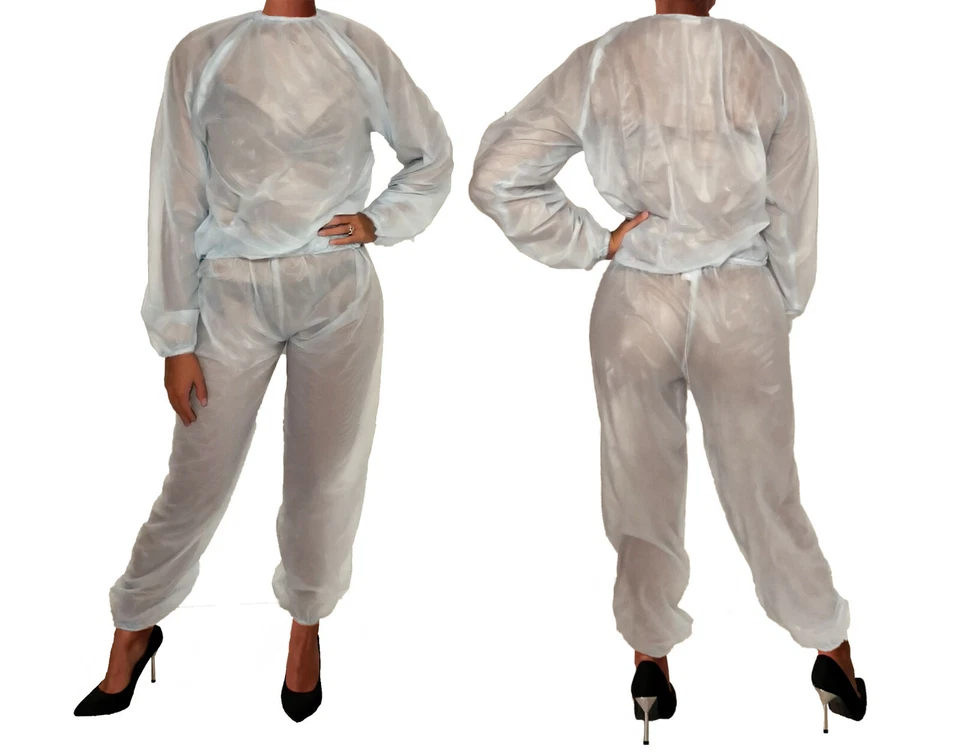 soft PVC Pyjama 20021 GENÄHT Schwitzanzug 2tlg. Saunaanzug Saunahose Sweatshirt