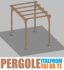 Pergola in Legno impregna Gazebo Pergolato Tettoia Pompeiana Tassellare 3X2X2,5h
