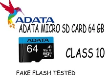 ADATA micro sd card 64GB class 10 FAKE FLASH TESTED