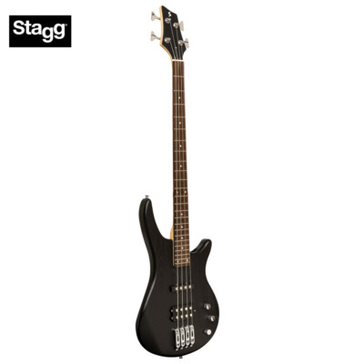 Stagg Fusion 40 Solid Ash Body 4-String Electric Bass - Black SBF-40 BLK