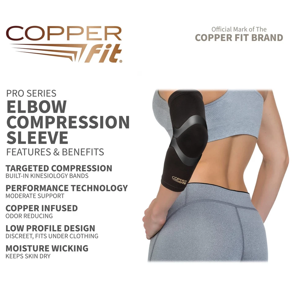 Copper Fit Pro Series Performance Compression Elbow Sleeve Large 1 - Image 4 of 4