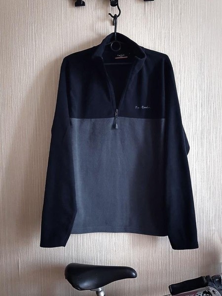 Men Pierre Cardin Fleece Hoodie Black Fleece L