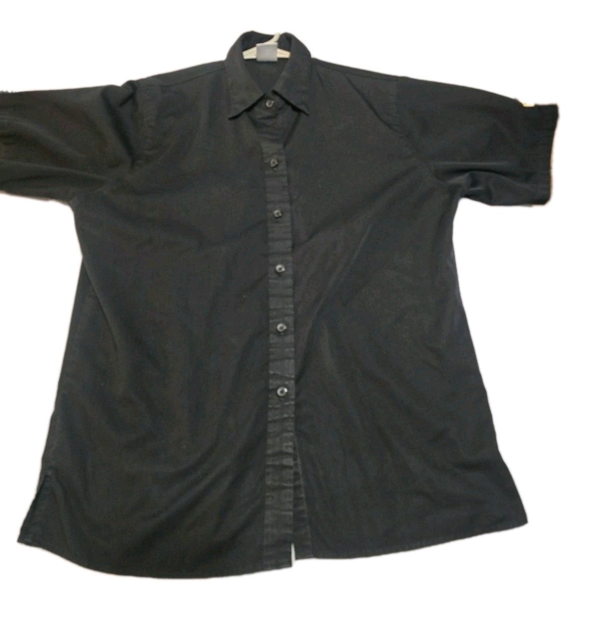 Denny's Restaurant Black Button Up Short Sleeve Shirt Men's Size Medium Vintage