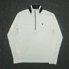 Greyson Pullover Mens Small White Guide Sport Performance Quarter Zip Golf