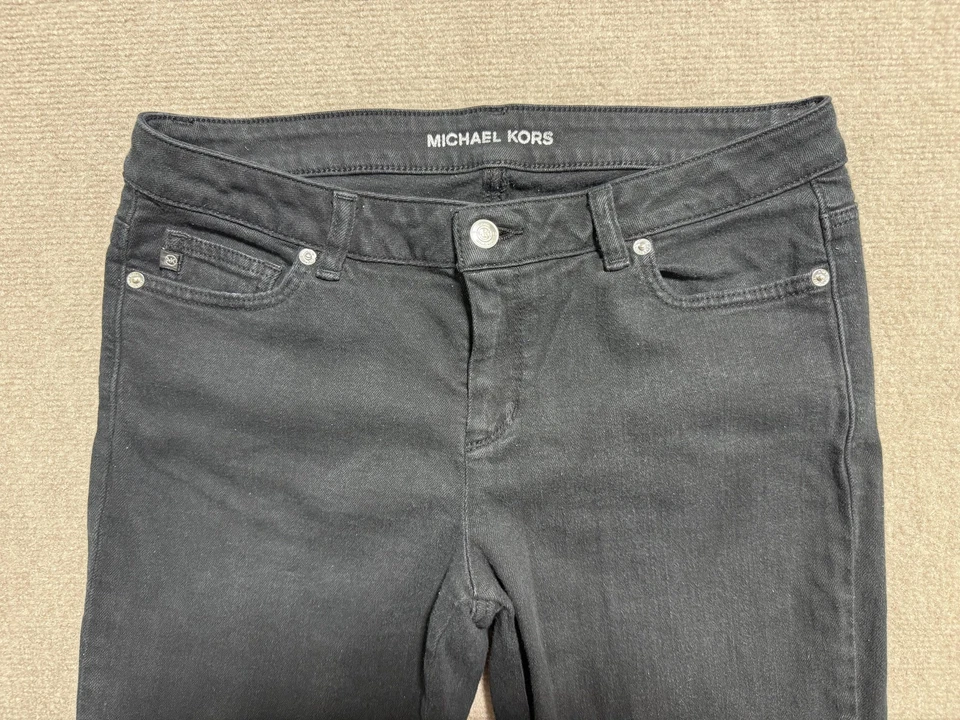 Pantalones de mezclilla Michael Kors para mujer 10 ajustados elásticos clásicos MK denim informales Foto 3 de 4