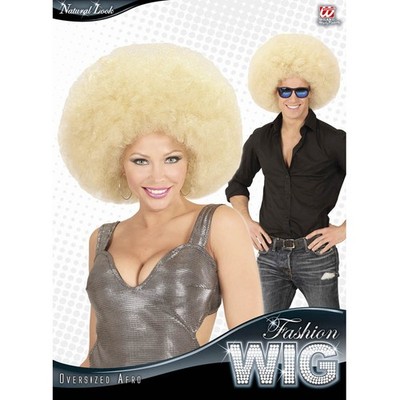 BLONDE XL AFRO PERÜCKE 70er 80er Jahre Hippie Afrolook Kostüm Flower Power 04674