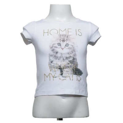 H&M, T-shirt, Größe: 92, Weiß, Baumwolle/Elasthan, Print, Mädchen #jiX