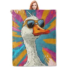 Cute Goose Blanket,Colorful Cartoon Flannel Throw Blankets,Soft Warm Lightwei...
