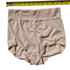 Vtg Sheer Nylon Hi Waist Panties M/L Half Mushroom Wide Gusset No Tag