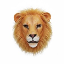 Lion Mask Furry Mane Full Head Lion Mask for Halloween, Masquerade Ball, Adults