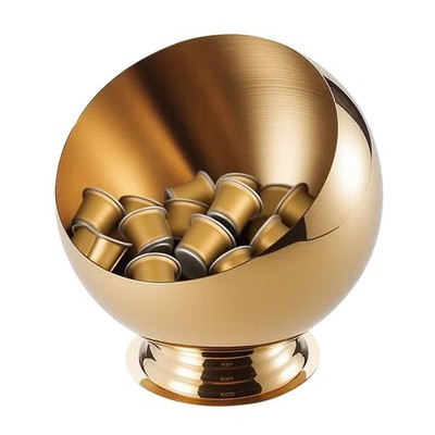 Large Gold Coffee Pod Holder Stainless Steel Organizer Coffee Bar Storage