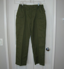 Vintage Boy Scouts of America Uniform Pants 36 x 29 Khaki Green Snap Pockets BSA