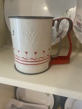 Vtg Androck Hand-i-Sift flour sifter USA Retro Tulip Floral Farmhouse Decor 50 s