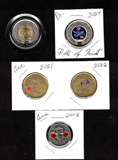 FIVE COINS PROOF AND CIRC FACIAL 6.25