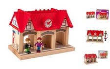 Eichhorn Wooden Soundstation for Trains Sets - 4 Piece - Brown
