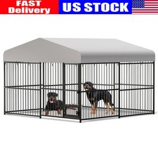 10X10X6FT Heavy Duty Dog Cage with Roof Large Outdoor Dog Kennel Safety Locks US