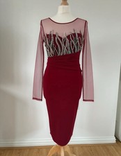 KDK London Red Jewel Bodycon Style Dress Size 10
