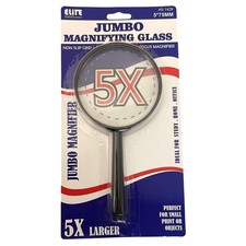 Jumbo Magnifying Glass 5X for Clear, Enlarged Viewing: 1 Pack