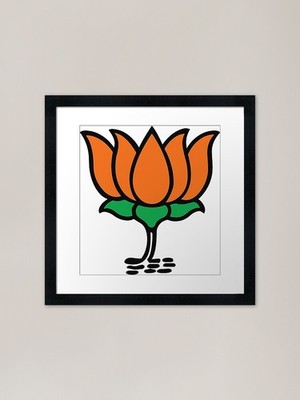 BJP Lotus Design Narendra Modi Indi gerahmtes Wandbild Poster Leinwanddruck Bild