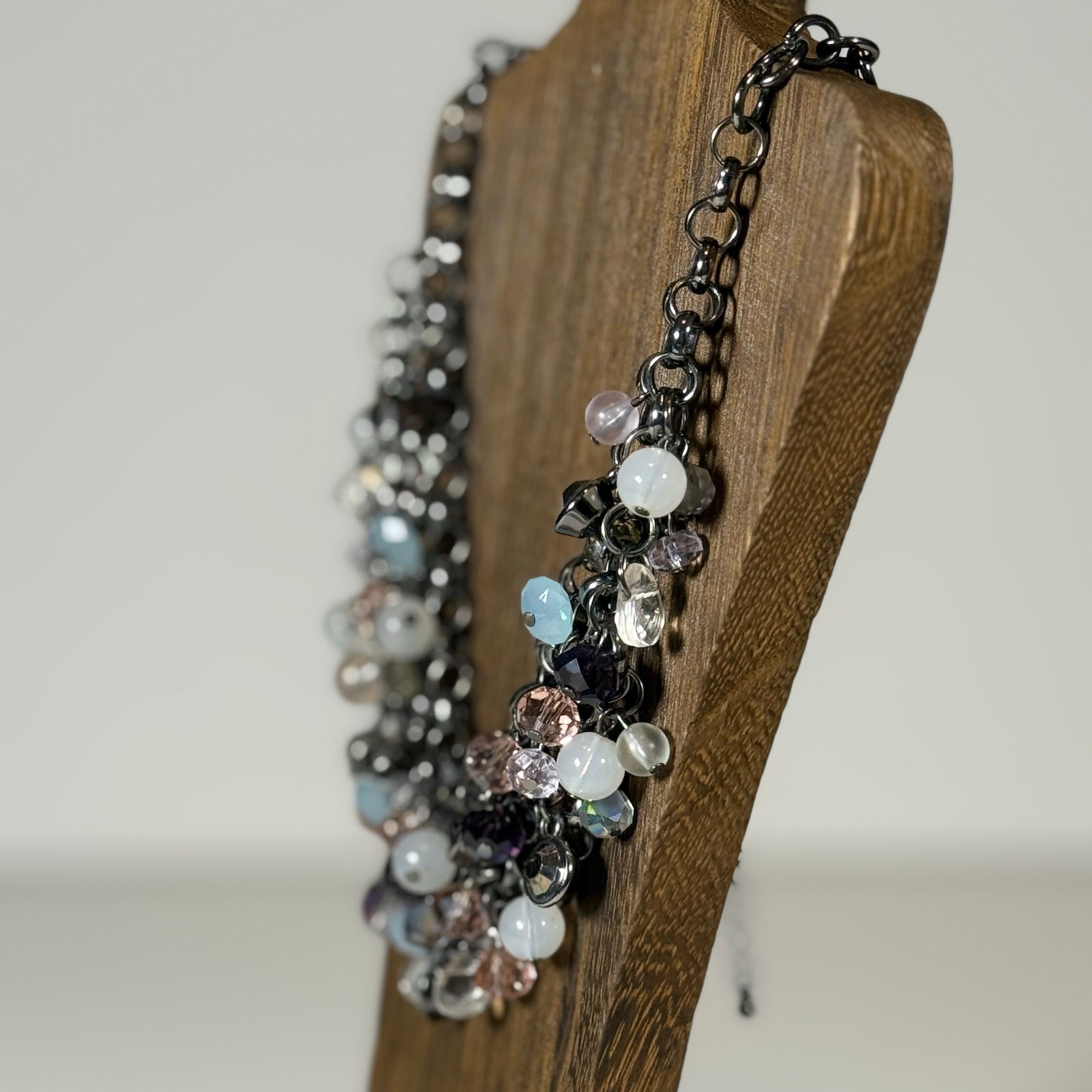 Chunky Multicolor Glass Bead Statement Necklace S… - image 4