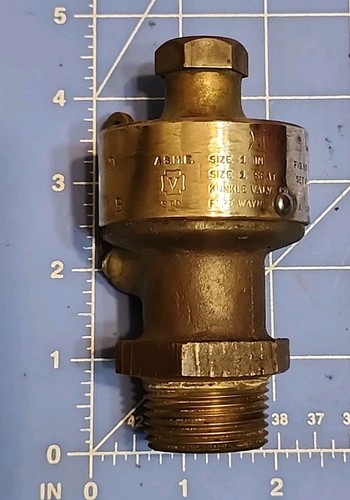 ASME KUNKLE Valve 1" bronze set at 110 lbs with capy of 273CFM 1.25" Pipe thread