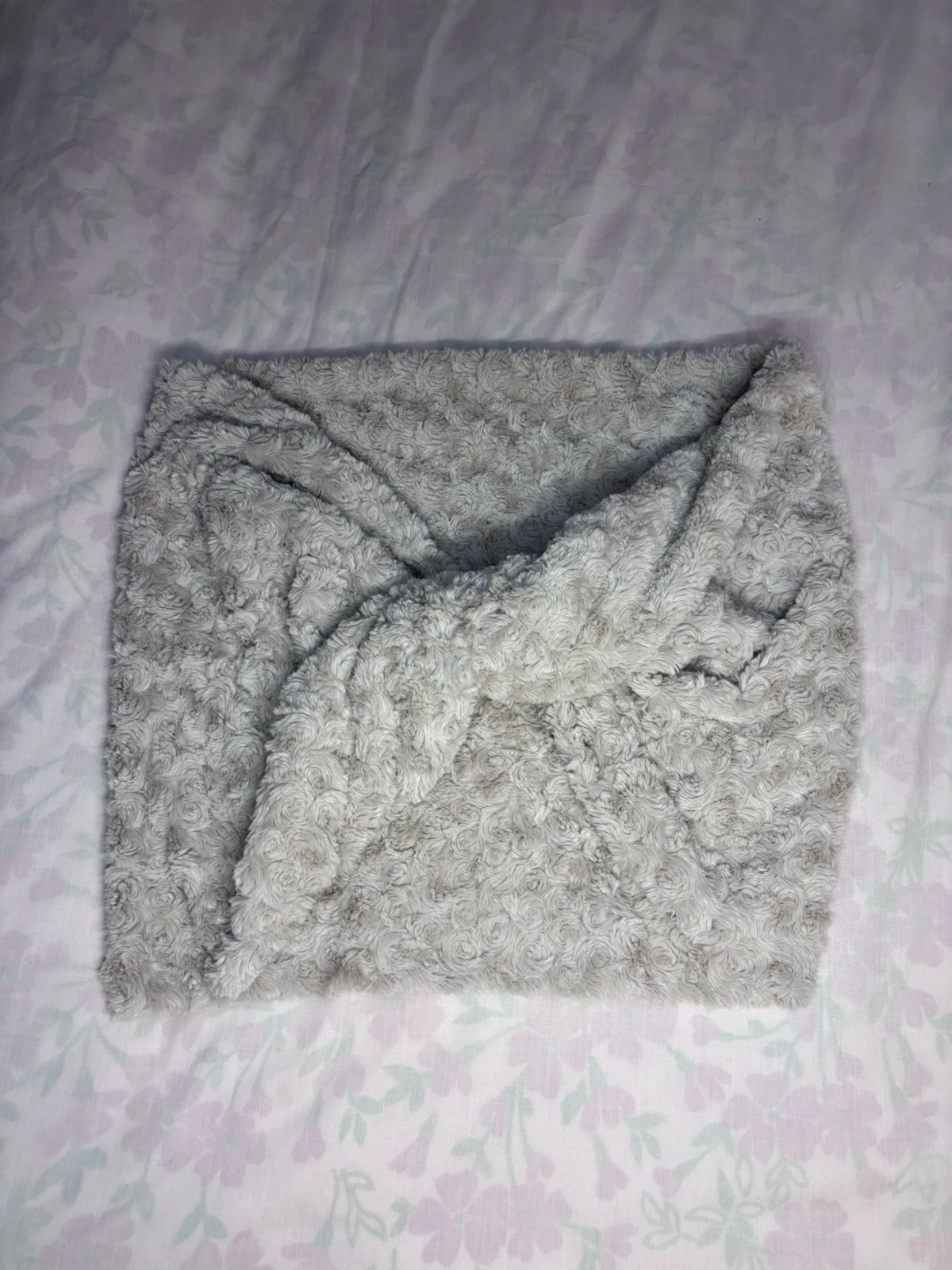 Fuzzy Balaclava/ Infinity Scarf- Rose Patterned- Cream One Size