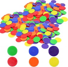 QXCFTW 200 Pcs Colored Bingo Chips, 20mm Plastic Counters, 6 Colours Plastic To