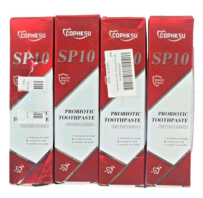 4x -  SP10 Probiotic Bright and White Dental Toothpaste Sealed Tubes