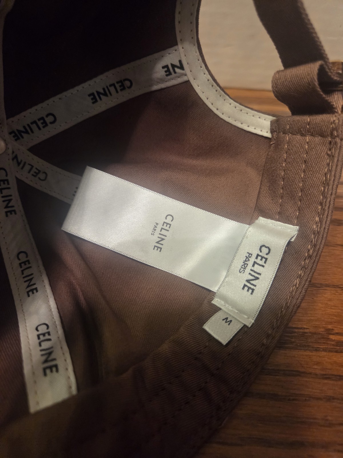 Celine Triomphe Baseball Cap Adjustable Chocolate… - image 9