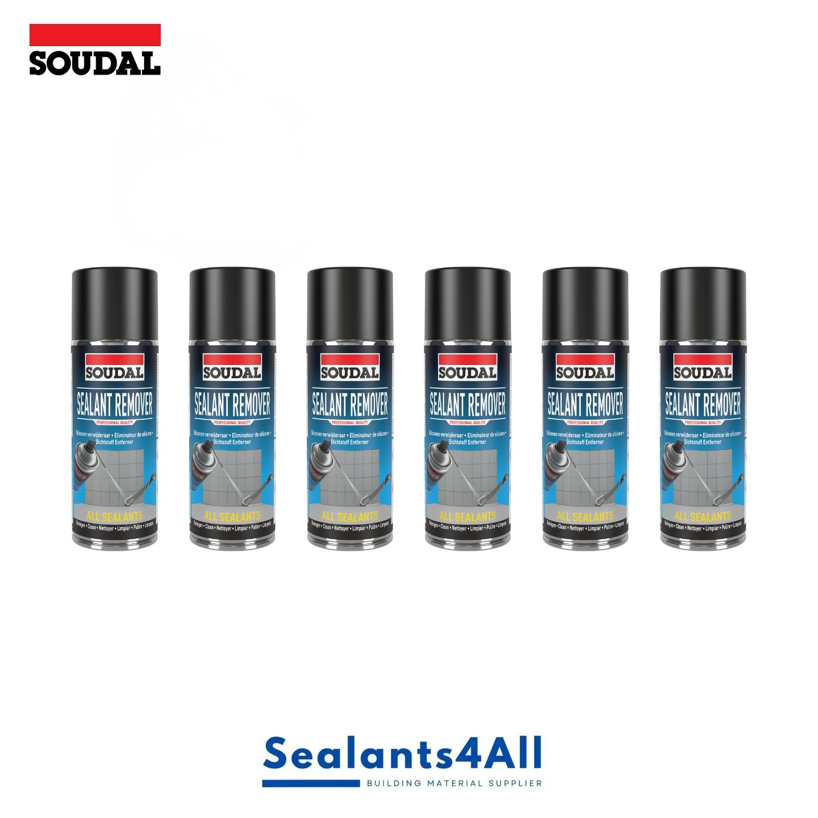 6 x Soudal Sealant Remover 400 ml Spray Expiry 1/29