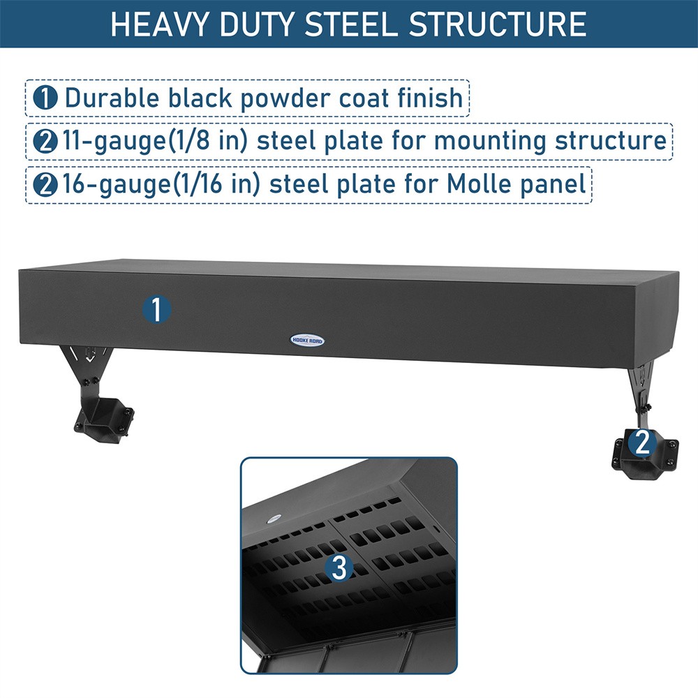 Rear Overhead Storage Lockbox Steel for 2018-2025 Jeep Wrangler JL 4-Dr Hardtop thumbnail 15