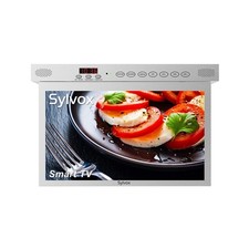 Sylvox Kitchen Smart TV, 15.6  Screen, Color: Silver. Mounts under cabinets.