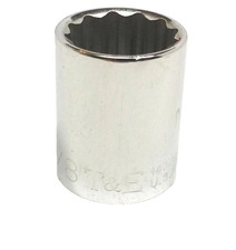 T&E Tools 14328 12 Pt. 7/8" SAE 1/2" Drive Socket "MADE IN THE USA"