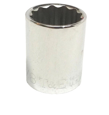T&E Tools 14328 12 Pt. 7/8'' SAE 1/2'' Drive Socket ''MADE IN THE USA''
