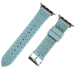 NWT Coach Light Blue Signature Silicone Apple Watch Band COACH signature Apple watch silicone band strap, BLUE, 38/40  main image 2