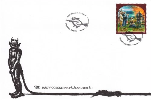 Witches Old Witch Processes in Aland Island Finland FDC Cover 2016