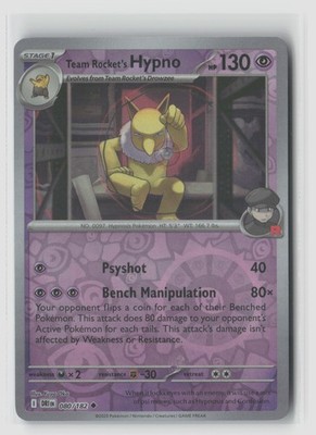 Team Rocket's Hypno #080/182 Sv10 Destined Rivals Reverse Holo Pokemon TCG NM