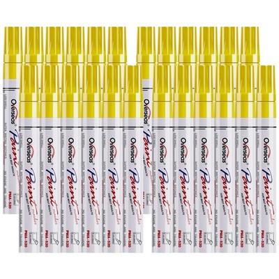 Yellow Paint Pens Permanent Markers 24 Pcs, Oil Based Paint Markers Set, Quic...
