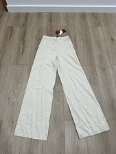 NWT Max Mara Studio Womens Wide Leg Pants 6 Cobalto Unhemmed