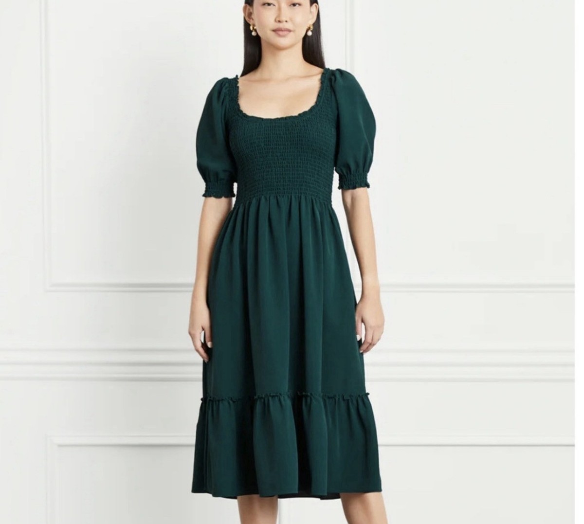 Hill House Womens Botanical Green The Louisa Nap Dress Size Small | eBay