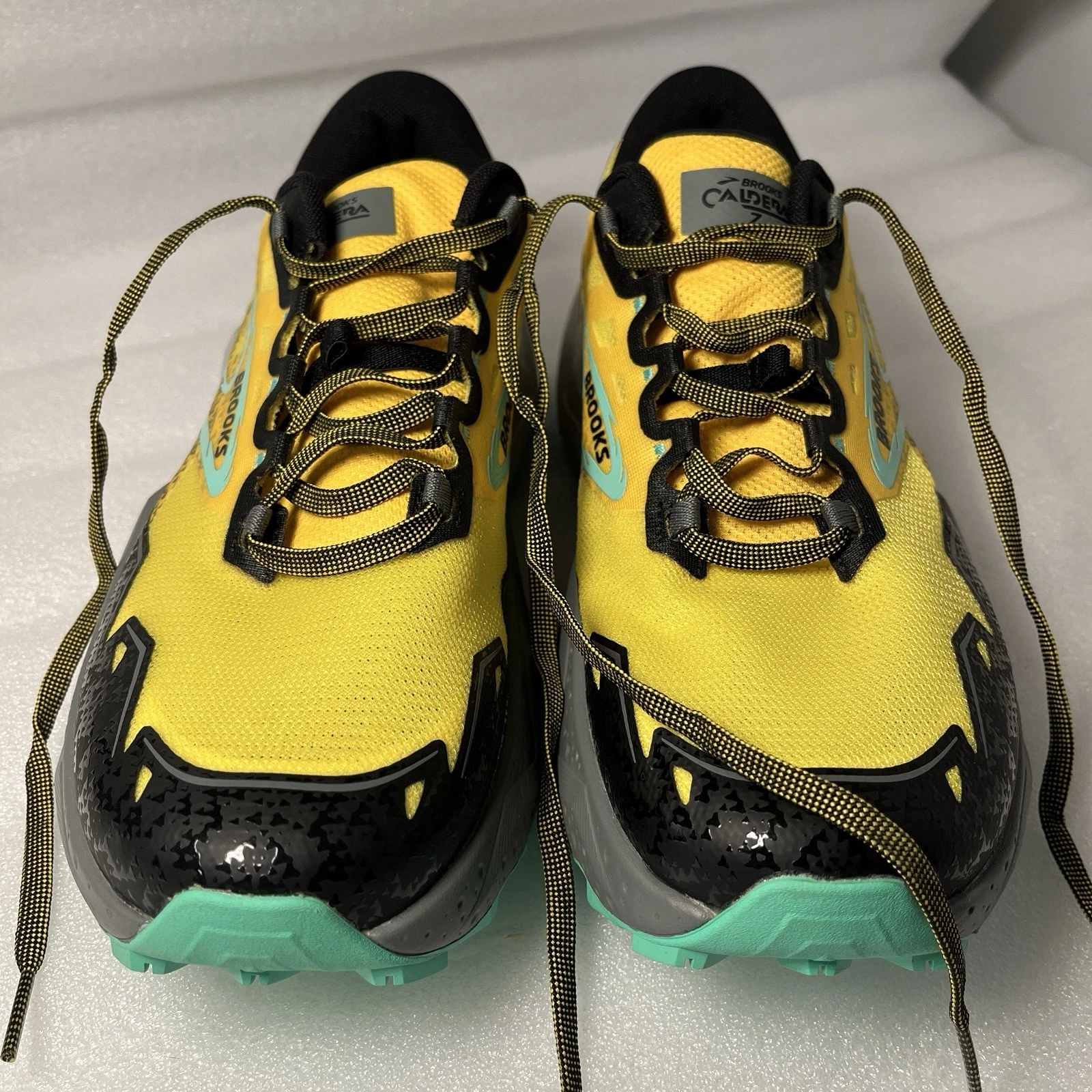 Brooks Men’s Caldera 7 Trail Running Shoes Sneakers Chrome Lemon Yellow Size 10